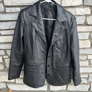 Preston & York Classic Black Leather Jacket